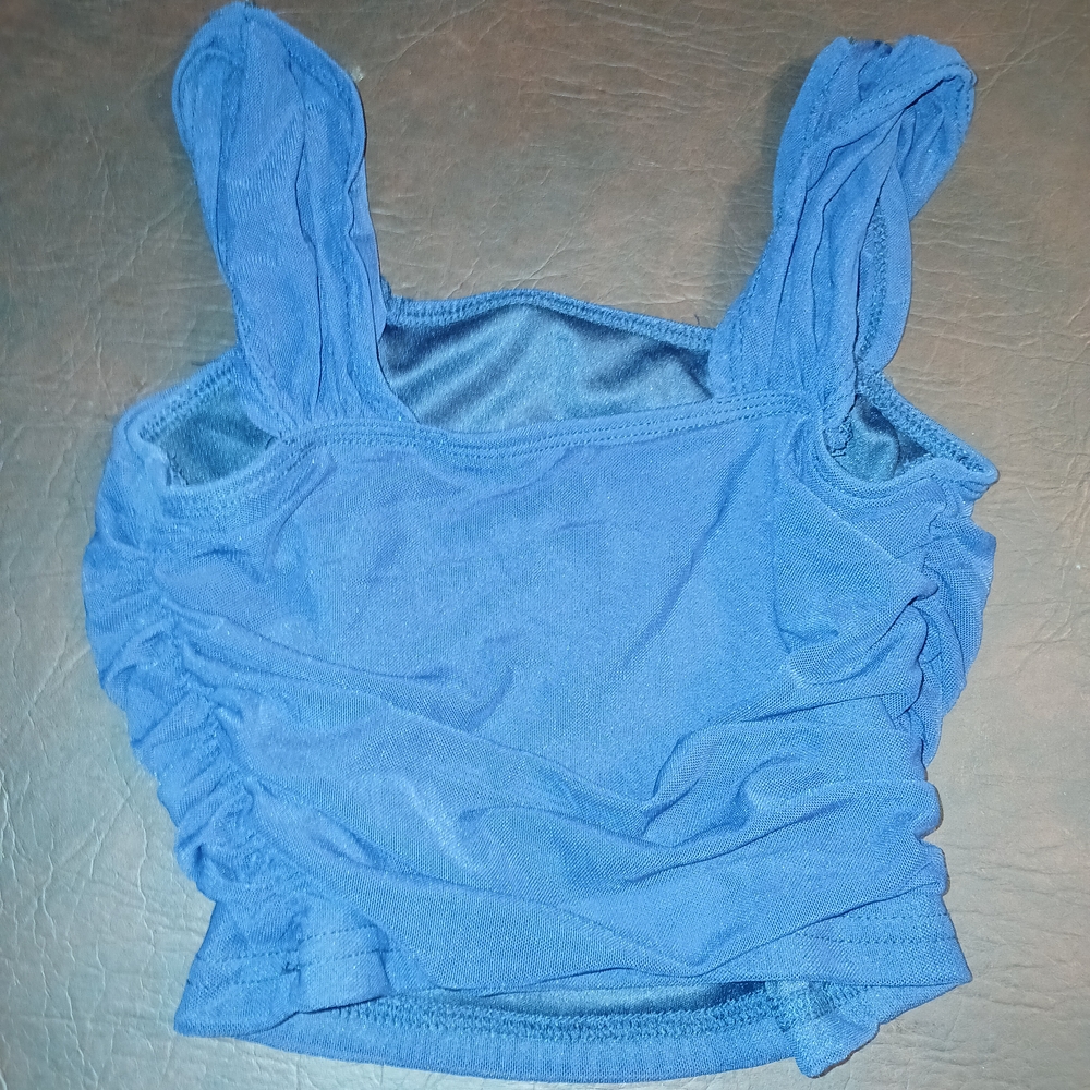 Blue Ruched Tank Top - Picture 3 of 3